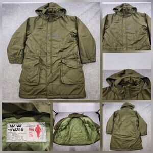 Vintage Swedish Military Parka Jacket Mens Large 180/75 Hooded 1998 Cold Weather